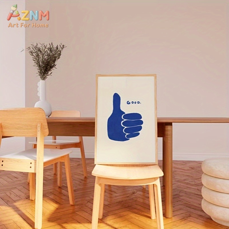 AZNM 미니멀리스트 블루 엄지척 좋은 문구 캔버스 프 - Home Improvement Furniture 리뷰 및 가격